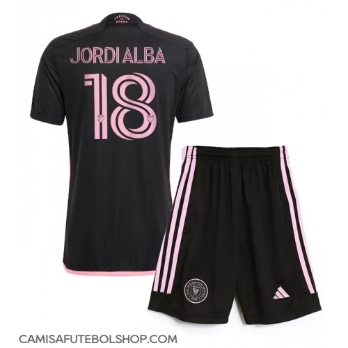 Camisa de time de futebol Inter Miami Jordi Alba #18 Replicas 2º Equipamento Infantil 2024-25 Manga Curta (+ Calças curtas)